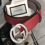 gucci belt inerlocking red