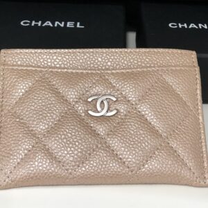 Chanel Portacarte pelle Beige perlato