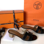 Hermes Ciabatte Oasis Pelle Nera