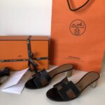 Hermes Ciabatte Oasis Pelle Nera