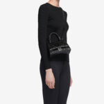 Balenciaga Hourglass XS pelle Nera stampa cocco H/W Black