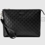 Gucci 473881 pochette a mano Pelle signature blu notte