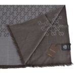 Gucci 165903 sciarpa lana/seta griggio/marrone 200x70