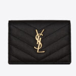 Saint Laurent 596323 Monogram portafoglio compatto Pelle Nera