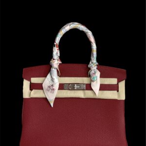 Hermes sac Birkin 30 veau Togo Rouge Grana. Nuova kit completo