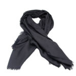 Gucci Sciarpa Black New 387563 Wool Silk Gg Guccissima Scarf