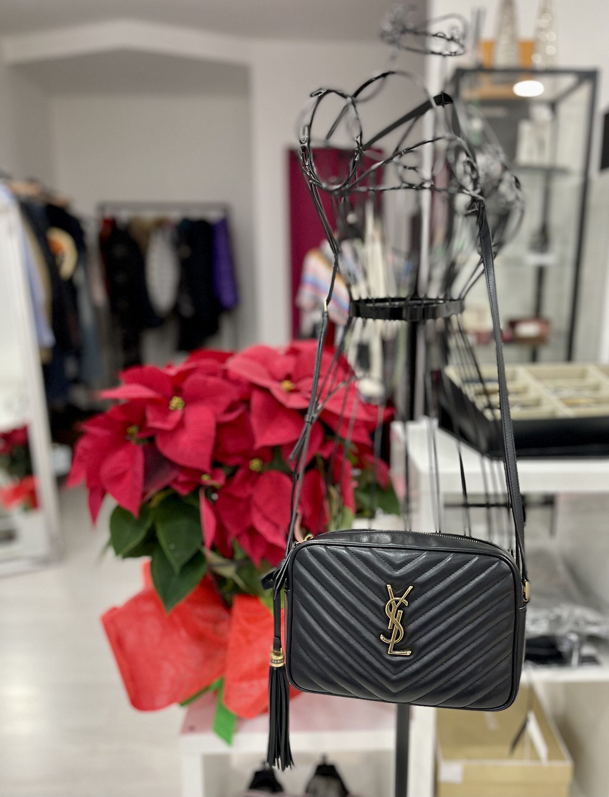 7308B8E5-A6B5-4BAA-87FE-F06221128B95 SAINT LAURENT LOU CAMERA BAG IN BLACK LEATHER