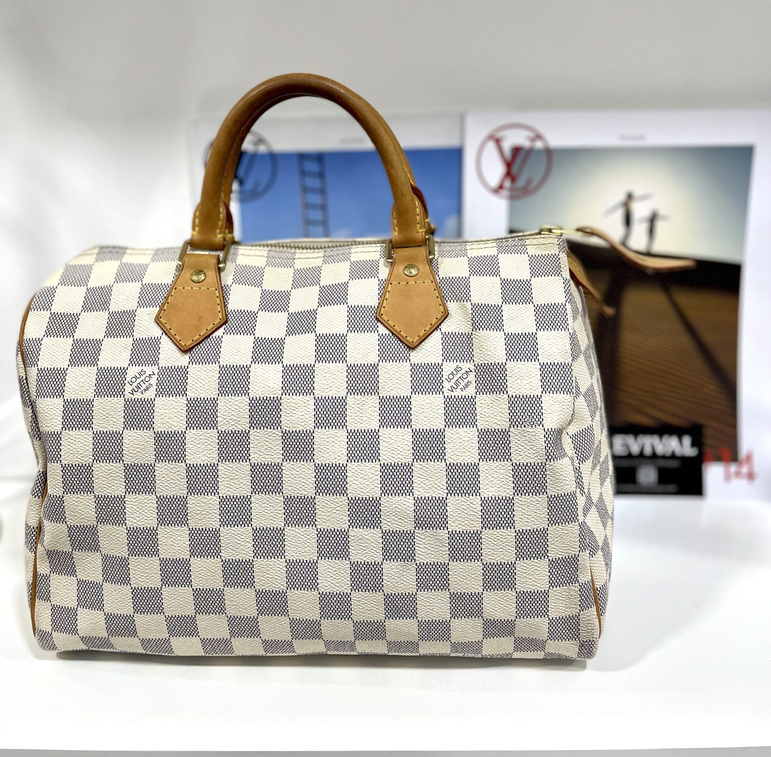 Borsa Louis Vuitton Speedy 30 in tela damier azur - di seconda mano / Usata  – Vintega