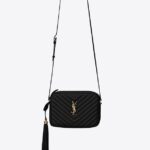 SAINT LAURENT LOU CAMERA BAG IN BLACK LEATHER