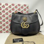 GUCCI BLACK 'MARMONT' SHOULDER BAG BLACK PITON 409154