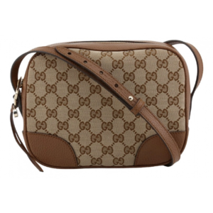 Gucci Bree Camera bag tela pelle marrone Borsa a tracolla tela signature e pelle marrone Cod. 449413