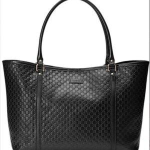 Gucci 449648 Shopping bag pelle nera MicroGuccissima
